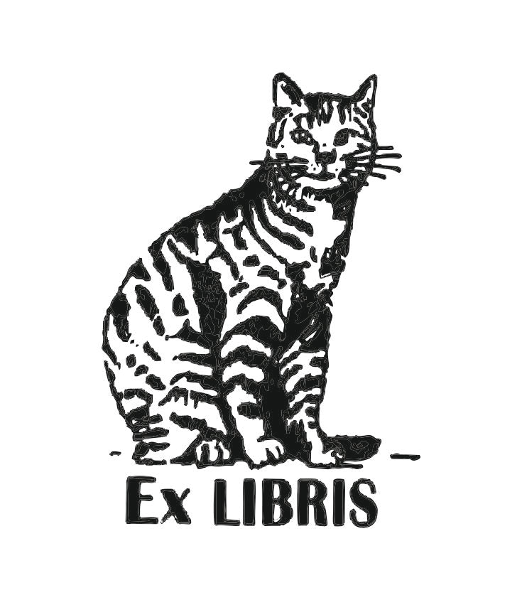 Tampon ex-libris Chat Majestueux